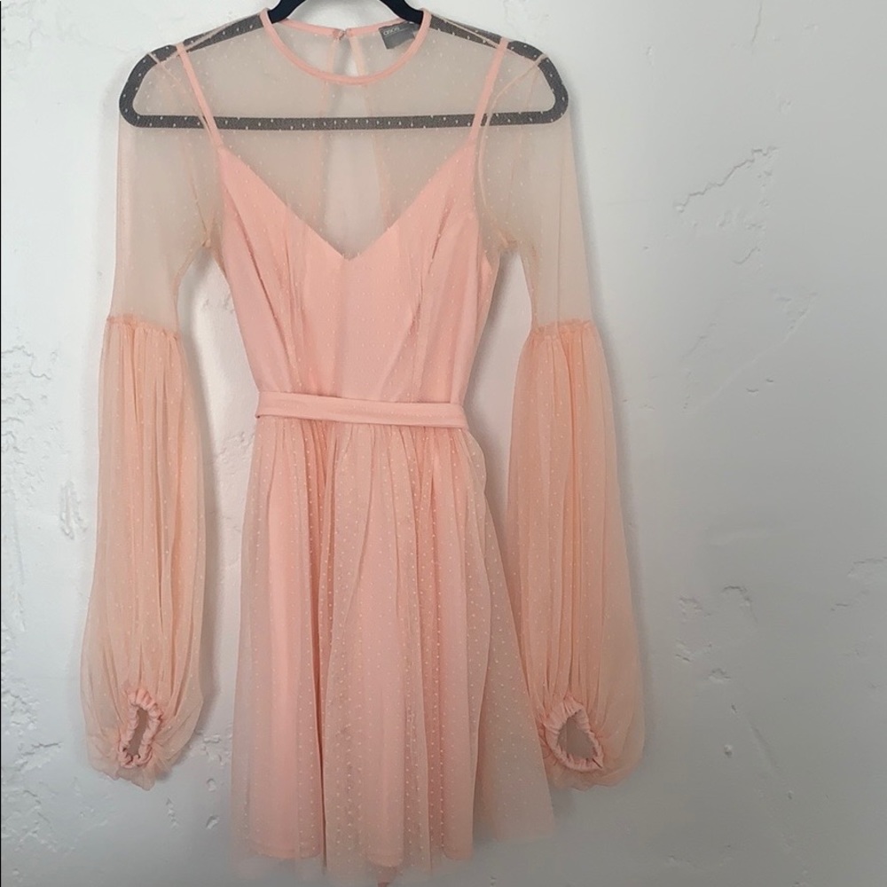 New Look Floral Ruffle Midi Balloon Sleeve Dress